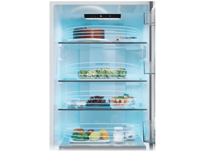 Candy ECN2CQTEX186 inox, alulfagyasztós, Hűtő:235L, Fagyasztó:120L, No frost hűtőszekrény