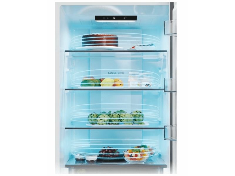 Candy ECN2CQTEX206 inox, alulfagyasztós, Hűtő:289L, Fagyasztó:120L, No frost hűtőszekrény