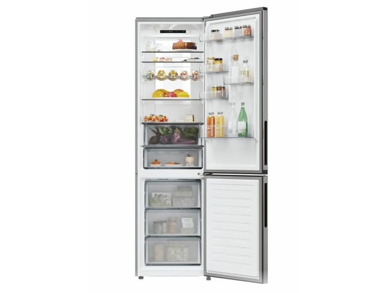Candy ECN4CQTEX206 inox, alulfagyasztós, Hűtő:289L, Fagyasztó:120L, No frost hűtőszekrény