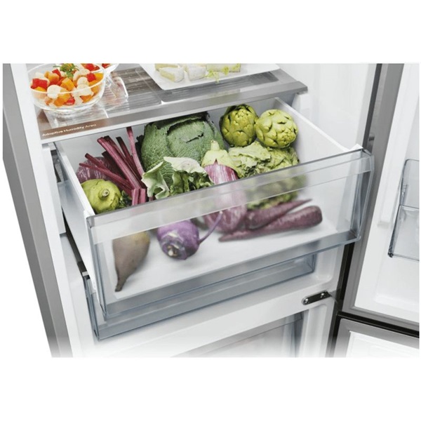 Candy ECN4CQTEX206 inox, alulfagyasztós, Hűtő:289L, Fagyasztó:120L, No frost hűtőszekrény