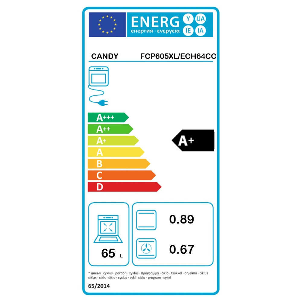 Candy FCP605XL/ECH64CC inox, beépíthető, kerámialapos, elektromos, főzőzóna: 4, sütő:65L, grill, tűzhely