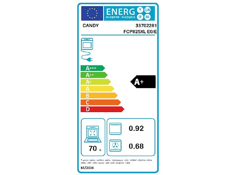 Candy FCP825XL E0/E fekete-inox, beépíthető, sütőtér: 70L, sütő