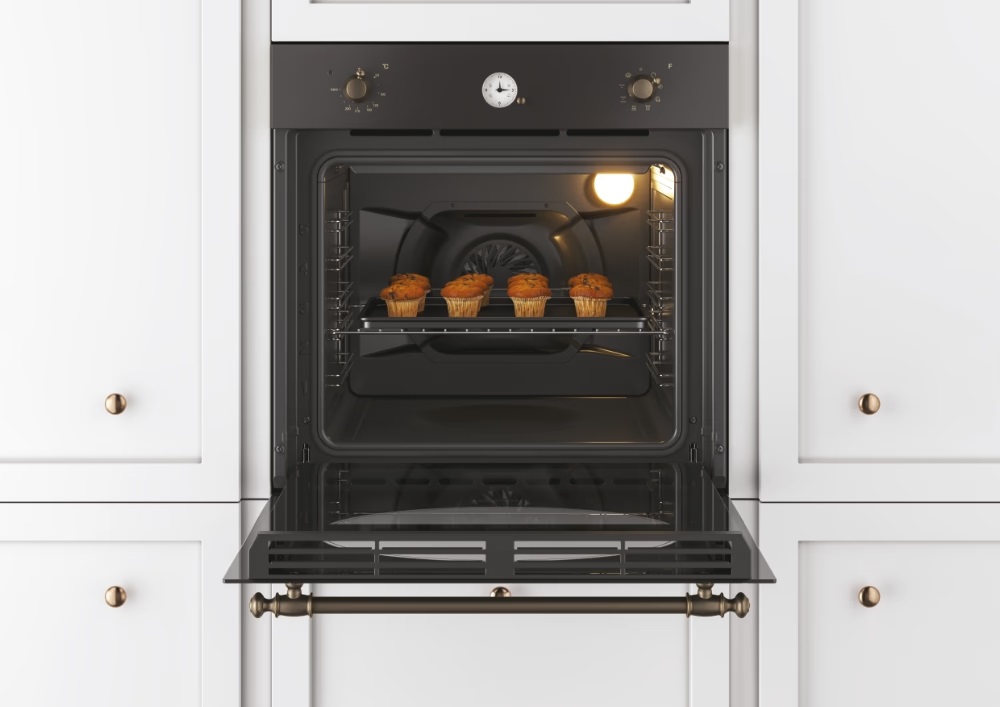 Candy FCR 824 GH/E fekete, beépíthető, sütőtér: 70L, grill, légkeverés, sütő