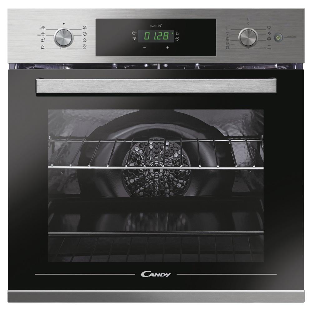 Candy FCTS886XL inox, beépíthető, sütőtér: 70L, grill, légkeverés, pirolitikus, sütő