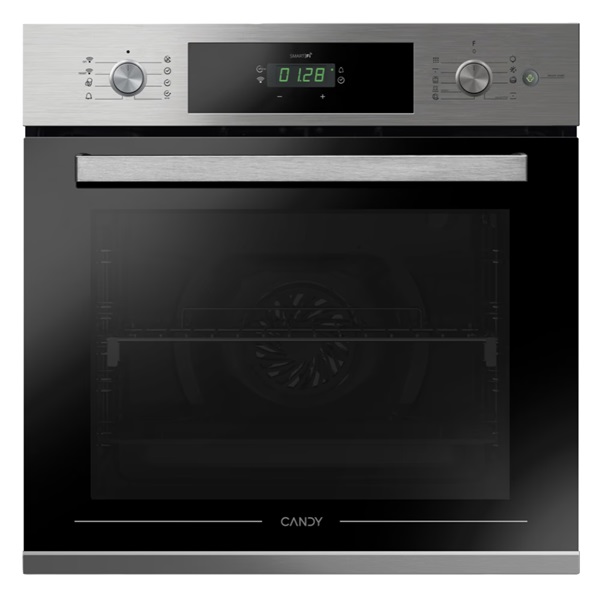 Candy FCTS886XL inox, beépíthető, sütőtér: 70L, grill, légkeverés, pirolitikus, sütő