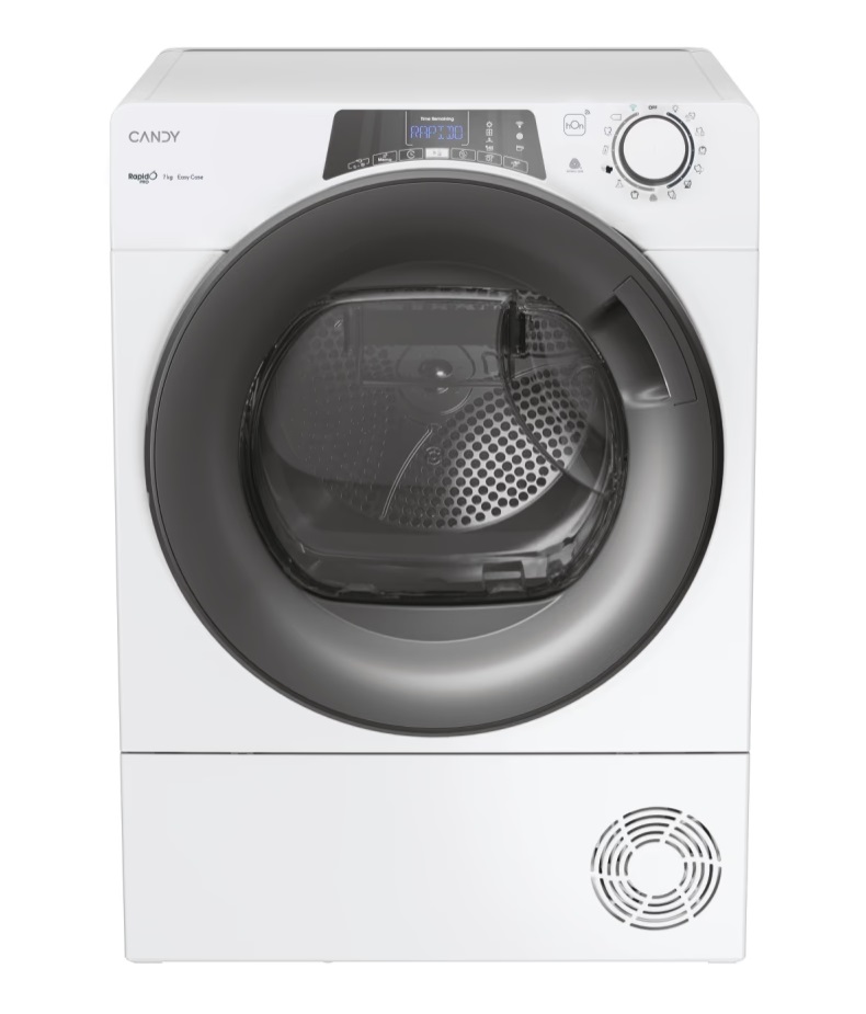 Candy RP4 H7A2TRE-S fehér, 7 kg, hőszivattyús, keskeny, szárítógép
