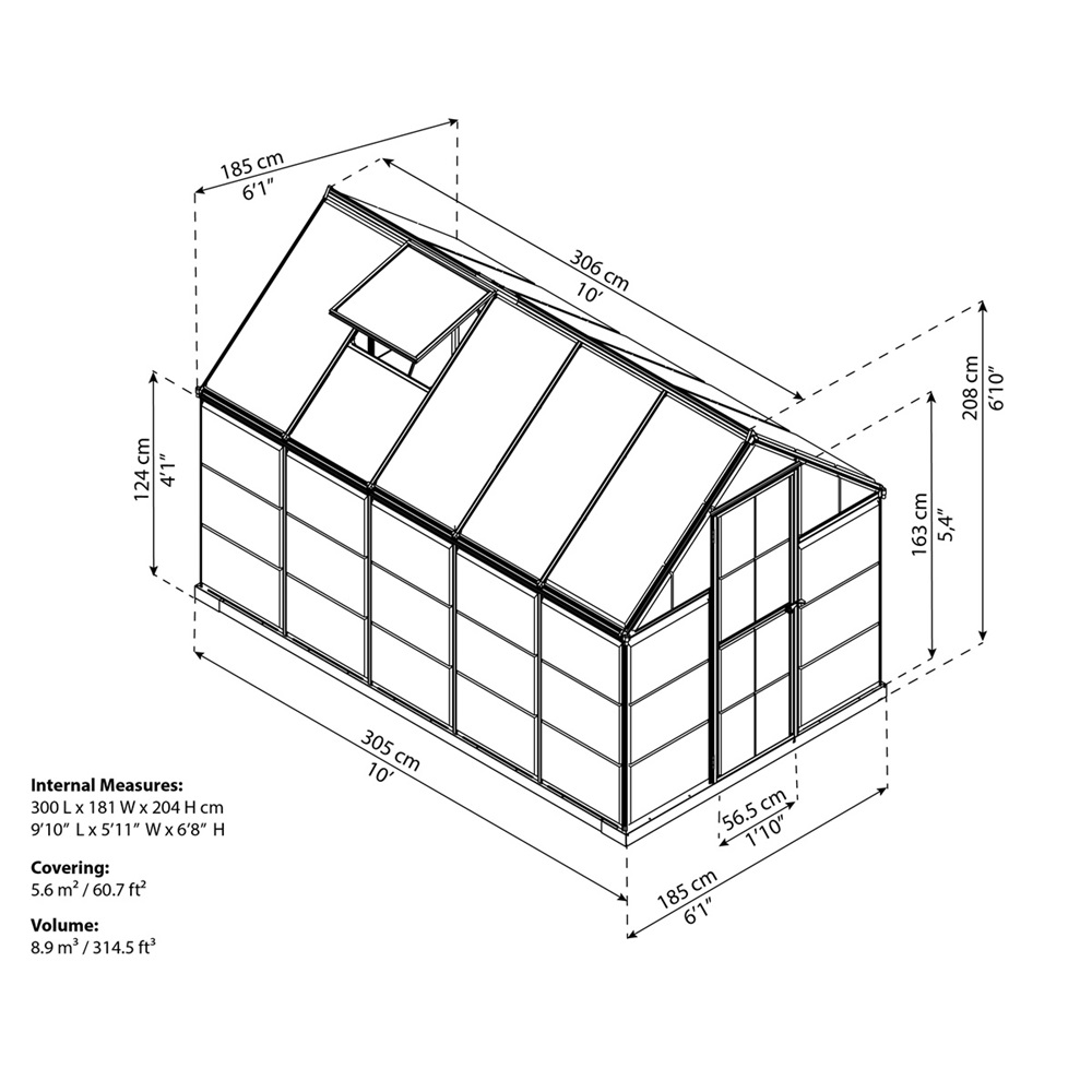 Canopia Palram hybrid 6x10 - polikarbonát üvegház