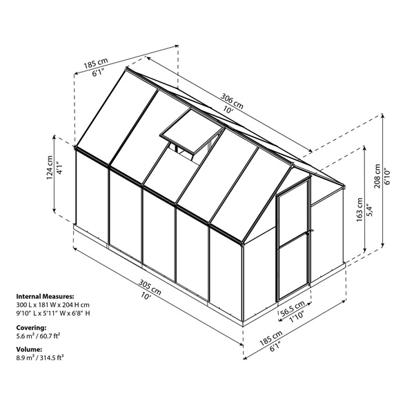 Canopia Palram multiline 6x10 - polikarbonát üvegház