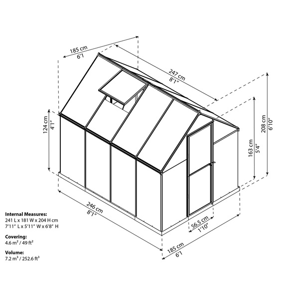 Canopia Palram multiline 6x8 - polikarbonát üvegház