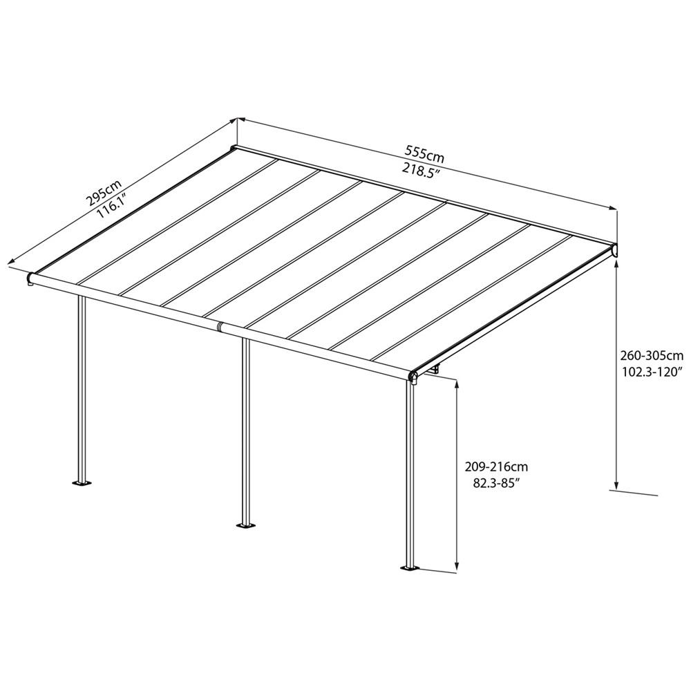 Canopia Sierra 5400 fehér 3 x 5,46 - pergola