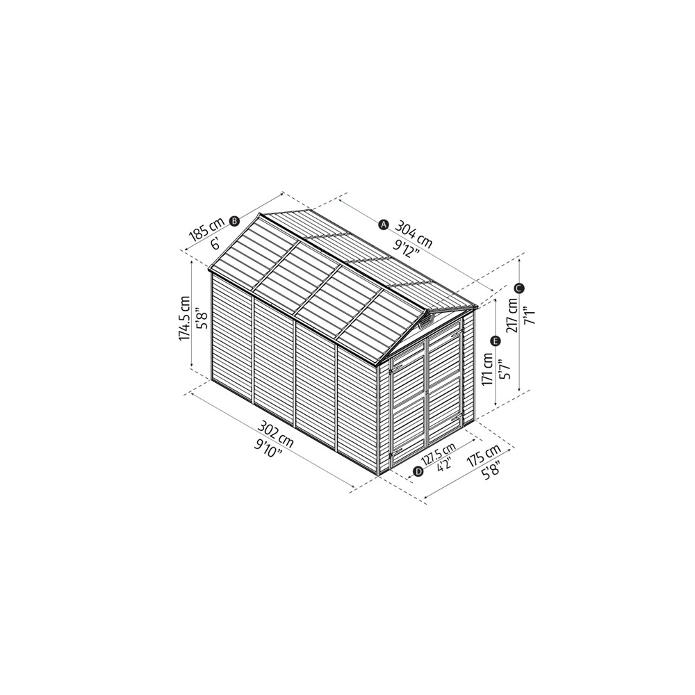 Canopia Skylight 6x10 barna - kerti tároló