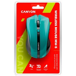 Canyon CNE-CMSW05 vezeték nélküli optikai egér zöld-fekete