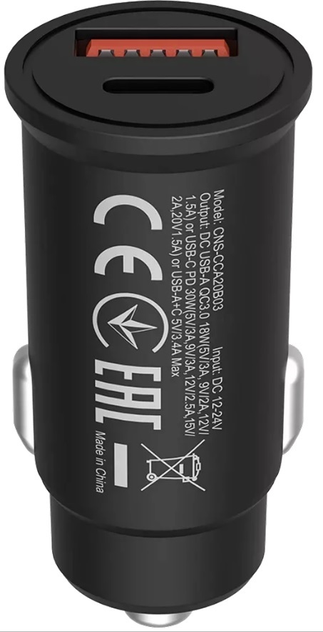 Canyon C-20 30W univerzális autós töltő adapter fekete