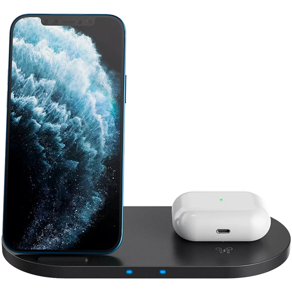 Canyon WS-202 2-in-1 15W univerzális vezeték nélküli töltő adapter fekete (Qi)