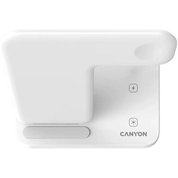 Canyon WS-303 3-in-1 15W univerzális vezeték nélküli töltő adapter fehér (Qi)