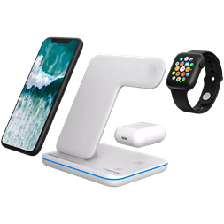 Canyon WS-303 3-in-1 15W univerzális vezeték nélküli töltő adapter fehér (Qi)