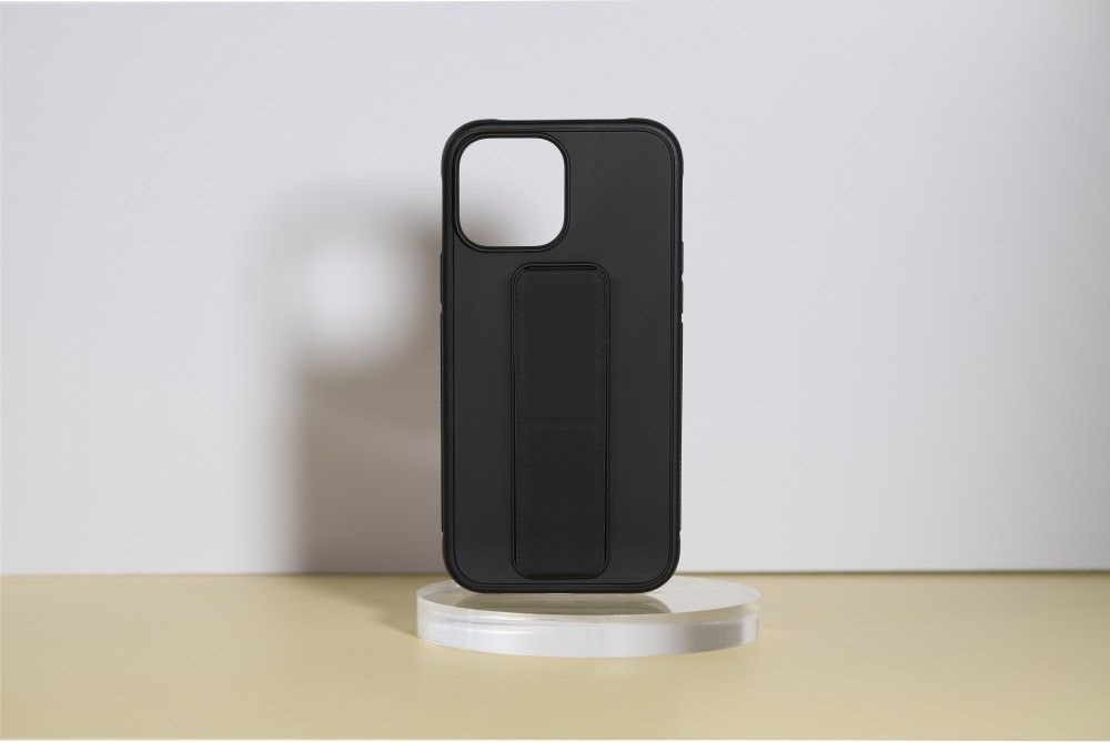 Cellect CEL-STAND-IPH1461PBK iPhone 14 Pro gumírozott kitámasztós fekete hátlap