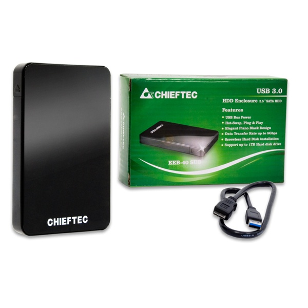 Chieftec EEB-40S-U3 USB3.0/SATA 2,5” fekete külső HDD ház