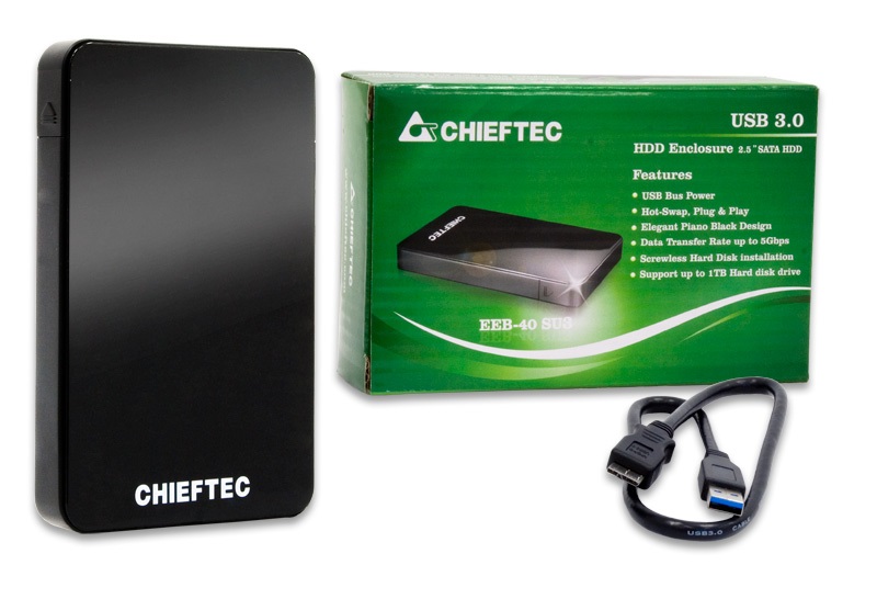 Chieftec EEB-40S-U3 USB3.0/SATA 2,5” fekete külső HDD ház