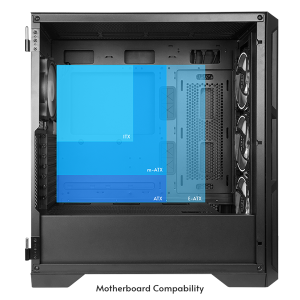Chieftec GA-01B-TG-OP Apex A-RGB fekete (táp nélküli) ablakos EATX ház