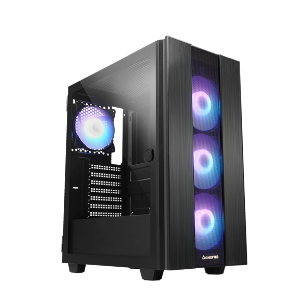 Chieftec GS-02B-OP Hunter II A-RGB fekete (táp nélküli) ablakos ATX ház