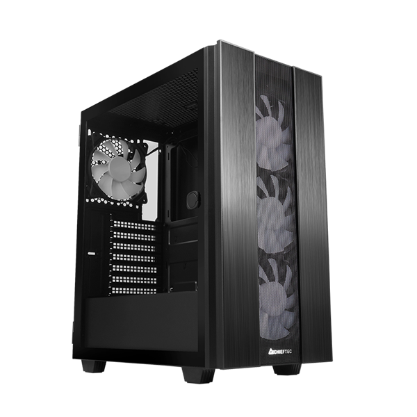 Chieftec GS-02B-OP Hunter II A-RGB fekete (táp nélküli) ablakos ATX ház