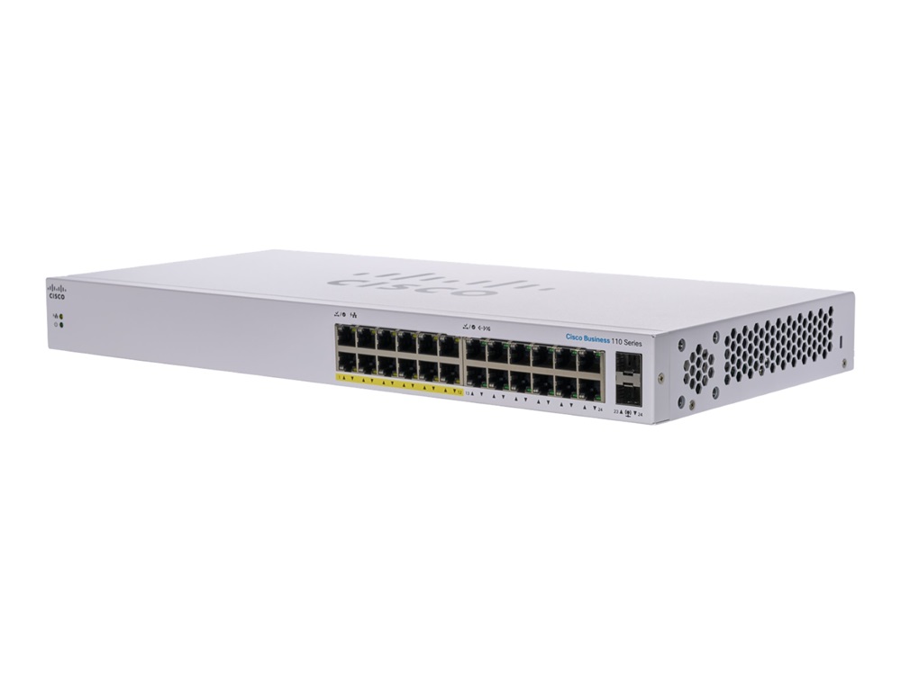 Cisco CBS110-24PP 12x GbE PoE LAN 12 GbE LAN 2x combo GbE RJ45/SFP port nem menedzs. PoE switch