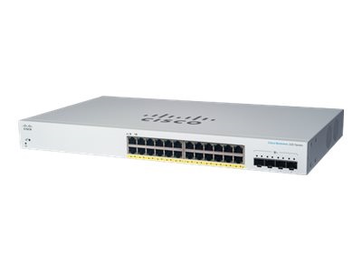 Cisco CBS220-24FP-4X 24x GbE PoE+ LAN 4x SFP+ port L2 smart menedzselhető PoE+ switch