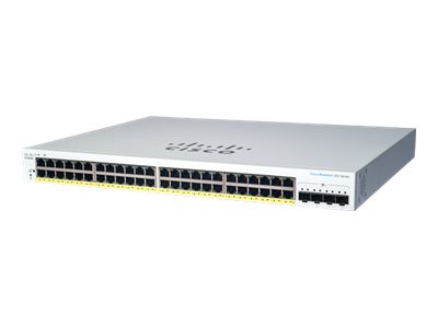 Cisco CBS220-48P-4X 48x GbE PoE+ LAN 4x SFP+ port L2 smart menedzselhető PoE+ switch