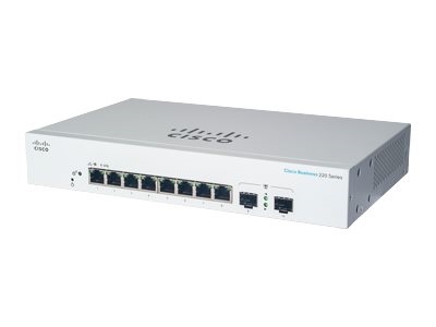 Cisco CBS220-8T-E-2G 8x GbE LAN 2x SFP port L2 smart menedzselhető switch