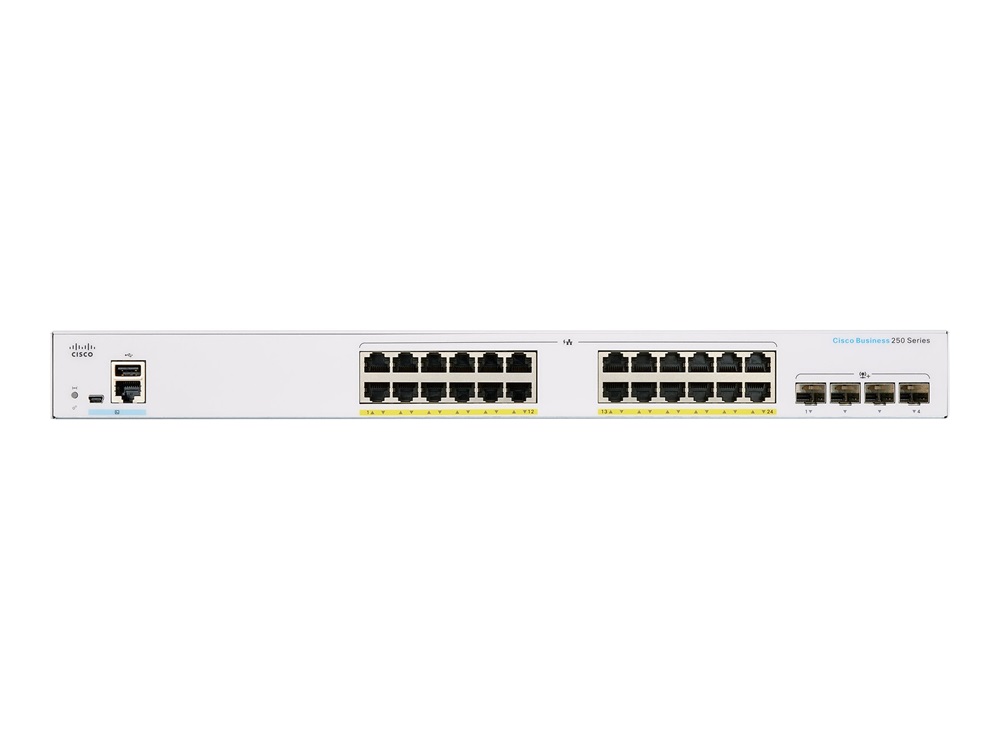Cisco CBS250-24T-4X 24x GbE LAN 4x SFP+ port L2 menedzselhető switch