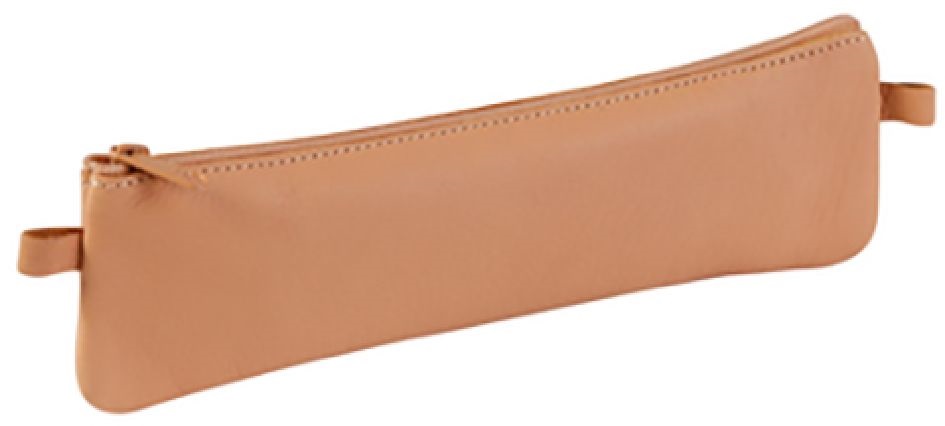 Clairefontaine 22x6cm lapos bőr barna tolltartó