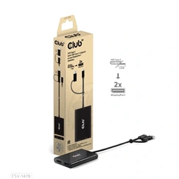Club3D CSV-1478 USB Type-C/USB Type-A - 2x DisplayPort(4K60Hz) adapter