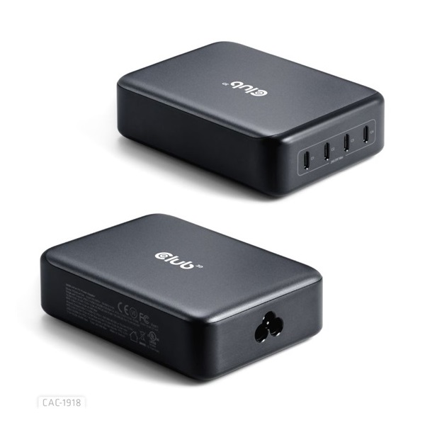 Club3D Travel Charger 240 Watt 4-portos USB Type-C hálózati töltő