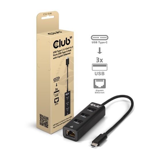Club 3D CSV-1549 1Gb/s USB-C RJ45 hálózati adapter