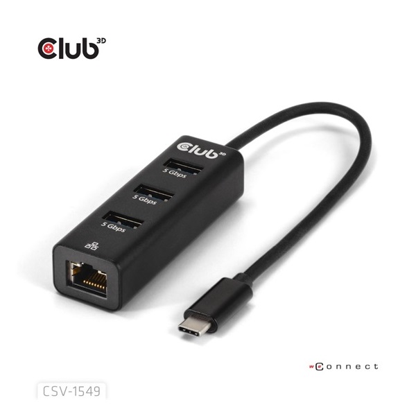 Club 3D CSV-1549 1Gb/s USB-C RJ45 hálózati adapter