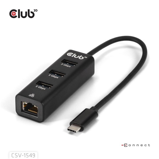 Club 3D CSV-1549 1Gb/s USB-C RJ45 hálózati adapter