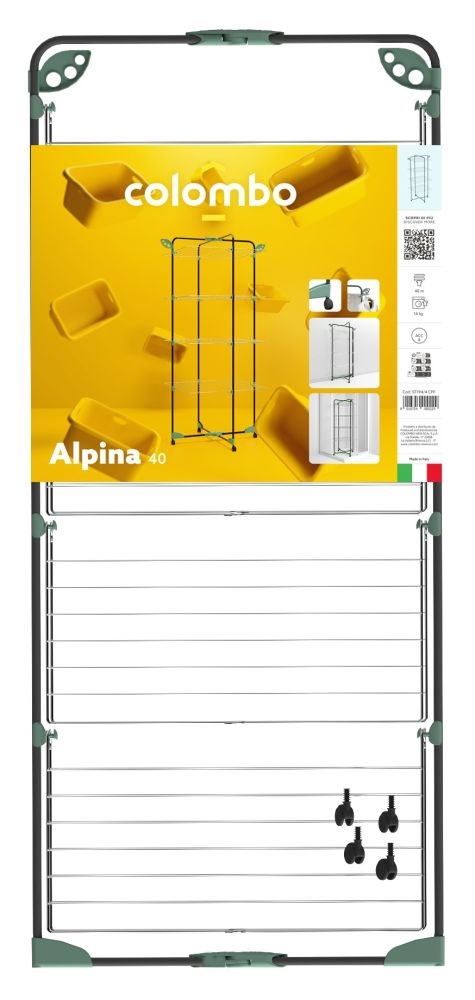 Colombo ALPINA 40m négy szintes összecsukható ruhaszárító torony, gurulós ST194/CF