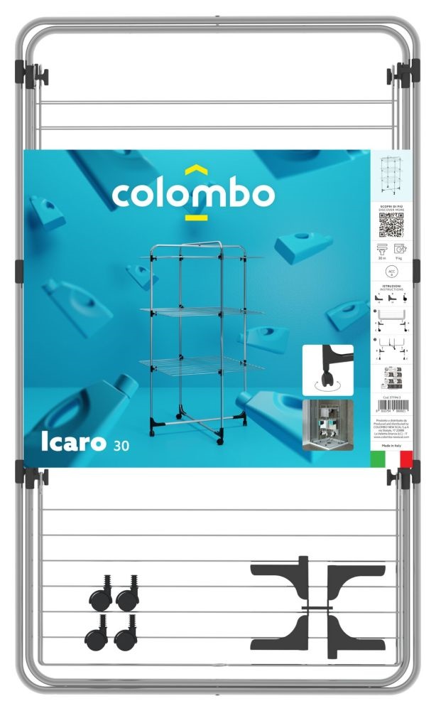 Colombo ICARO 30m három szintes összecsukható ruhaszárító torony, gurulós ST194/3