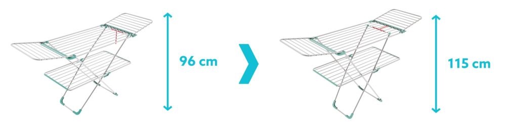 Colombo DOUBLE 30m alumínium, kétszintes szétnyitható szárnyas ruhaszárító  ST797