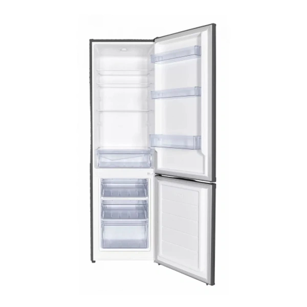 Comfee RCB169DS2(E) inox, alulfagyasztós, Hűtő:115L, Fagyasztó:59L, hűtőszekrény (Újszerű)