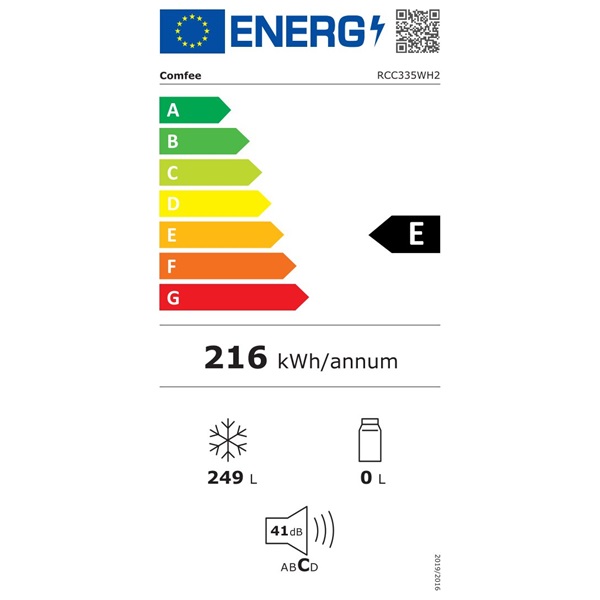 Comfee RCC335WH2 Fagyasztó: 249L, fagyasztóláda