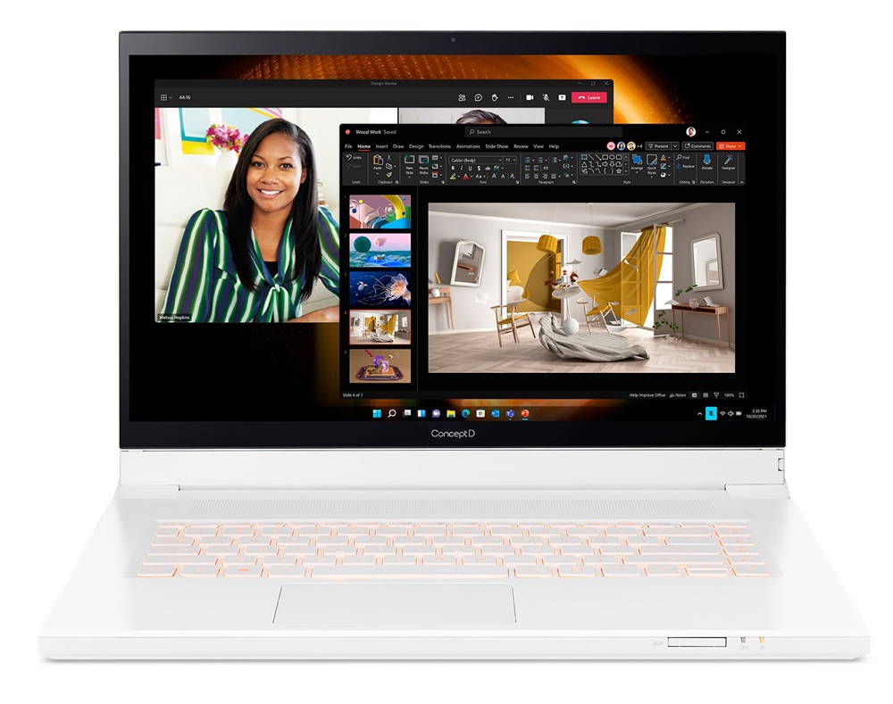 ConceptD CC715-72P-79C2 15,6"UHD/Intel Core i7-11800H/32GB/1TB/RTX A3000 6GB/Win11 Pro/fehér laptop