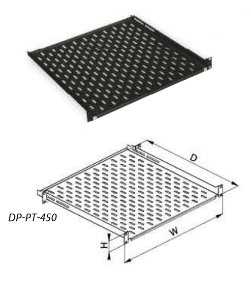 Conteg 19" 1U 450mm mély Fix polc