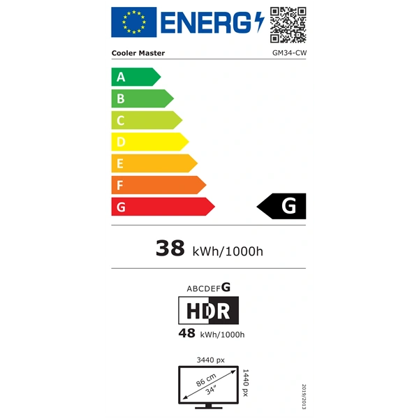 Cooler Master 34" GM34-CW  UWQHD VA 144Hz HDMI/DP fekete ívelt gamer LED monitor