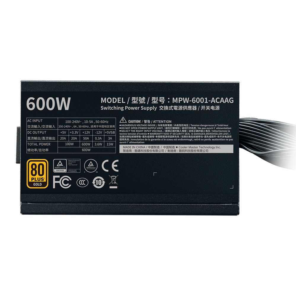 Cooler Master G600 600W 80+ Gold 12cm ventillátorral tápegység