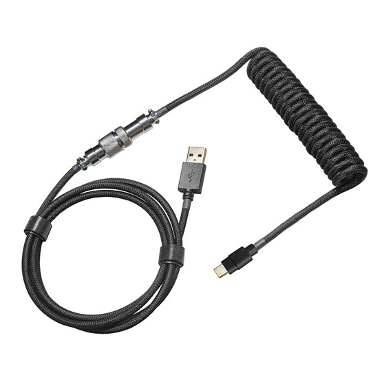 Cooler Master KB-CBZ1 1,5m USB Type-A - USB Type-C fekete tekercselt billentyűzetkábel