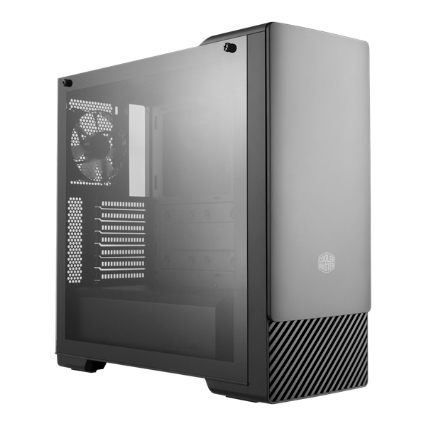 Cooler Master MASTERBOX E500 fekete (táp nélküli) edzett üveg midi ATX ház