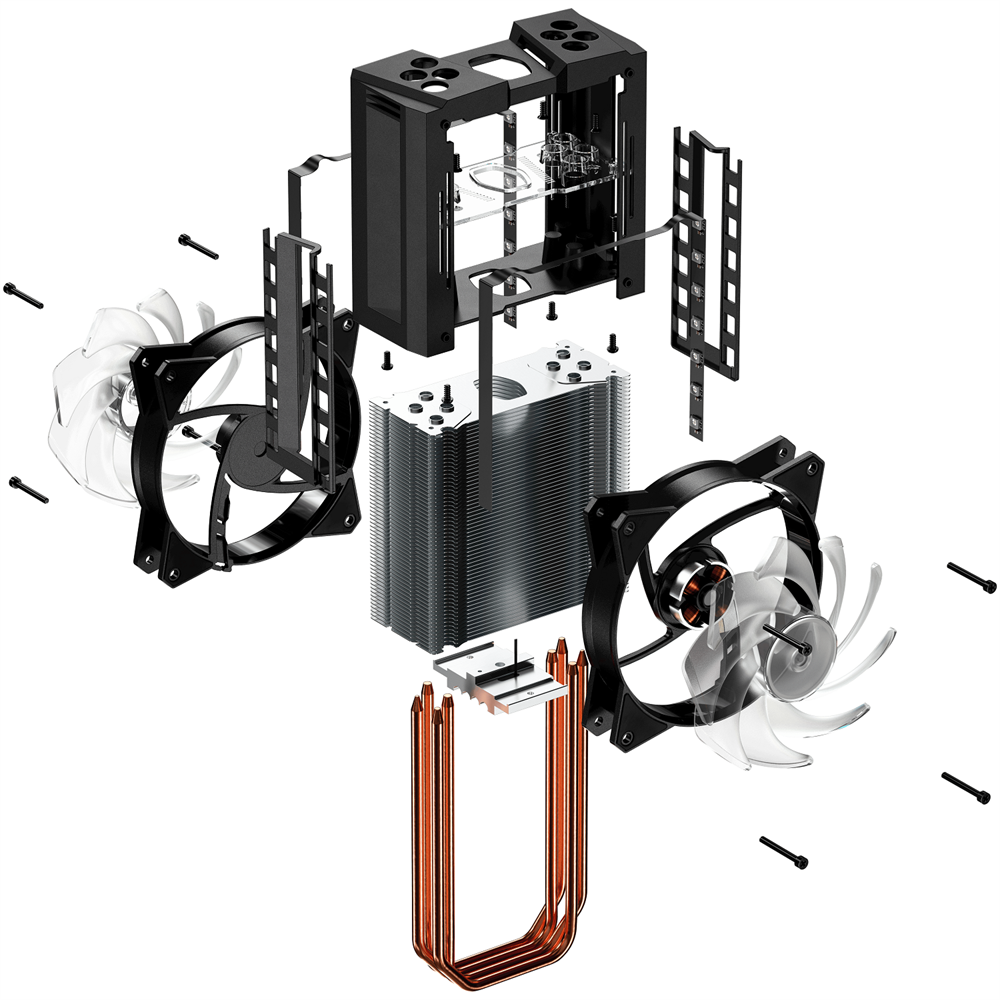 Cooler Master MasterAir MA410M 84x129x158 650-2000RPM (Intel, AMD) LED processzor hűtő
