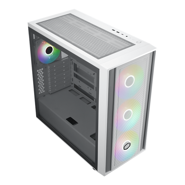 Cooler Master MasterBox MB600 fehér (táp nélküli) ablakos mATX ház